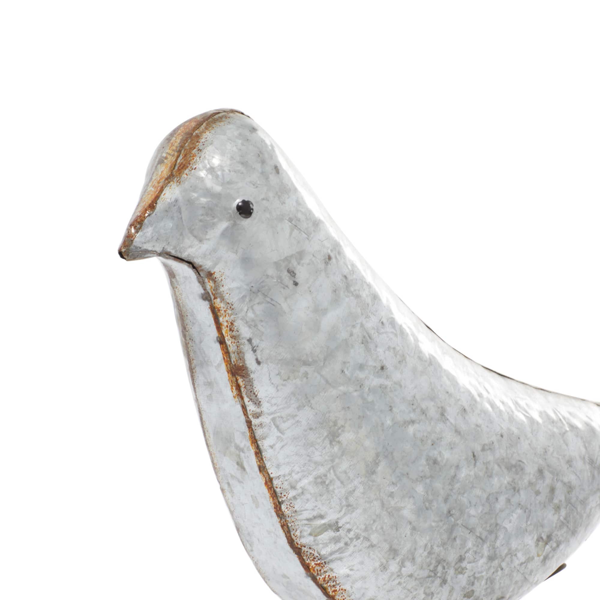Gray Metal Farmhouse Bird Sculpture Set